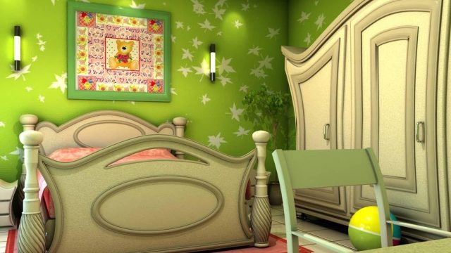 غرف نوم اطفال بالالوان الفسفورية