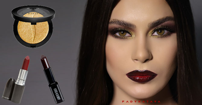 مكياج شتوي براق لرأس السنة 2016 من فادي قطايا