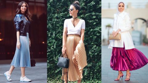 واكبي صيحة التنورة ذات الكسرات المتتالية على طريقة الفاشينيستا