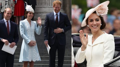 كيت ميدلتون تتوج إطلالاتها بالورود في حفل عيد الملكة إليزابيث الـ 90