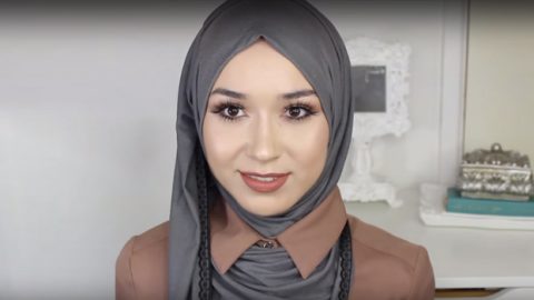 طريقة ارتداء الحجاب مع ياقة القميص