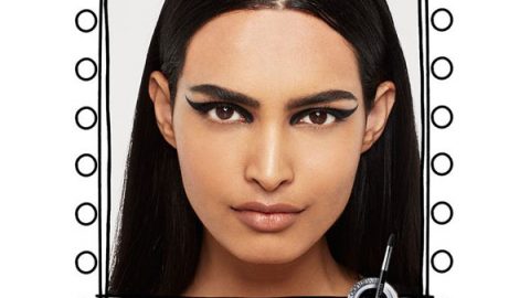 رسمة عيون جرافيكية باستخدام أي لاينر lasting drama gel eyeliner