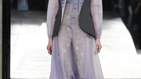 فستان أرجواني شيفون من Alexis Mabille هوت كوتور خريف 2016