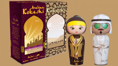 عطور دُمى كوكيشي اليابانية بزي و رائحة عربية