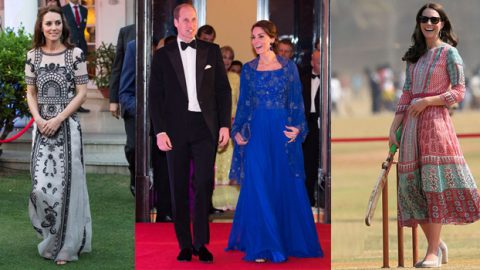 بالصور : أولى إطلالات كيت ميدلتون تحمل الطابع الهندي