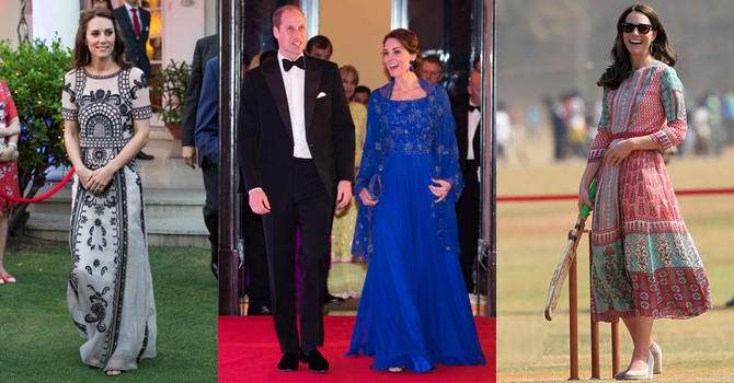 بالصور : أولى إطلالات كيت ميدلتون تحمل الطابع الهندي