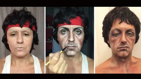 لوسيا بيتاليس بوجه Sylvester Stallone في فيلم روكي