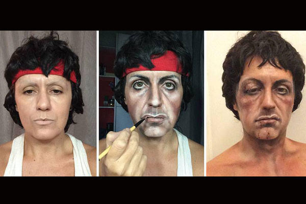 لوسيا بيتاليس بوجه Sylvester Stallone في فيلم روكي