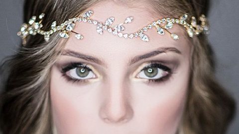 اكسسوار شعر على شكل فرع شجرة مرصع بالفصوص اللامعة لعروس 2015