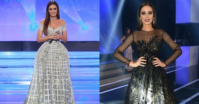 اكتشفي أجمل إطلالات ايميه صياح بحفل ملكة جمال لبنان 2016