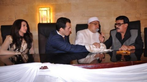 صور عقد قران دنيا سمير غانم على المذيع رامى رضوان