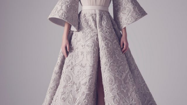 فستان دخاني بأكمام منتفخة من آشي استوديو ربيع 2016