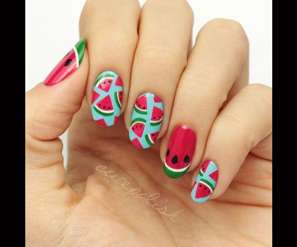 رسمة أظافر على شكل بطيخ صيف 2016