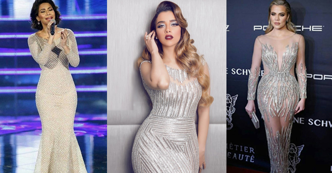 نجمات الشرق والغرب تتنافس على فساتين يوسف الجسمي البراقة