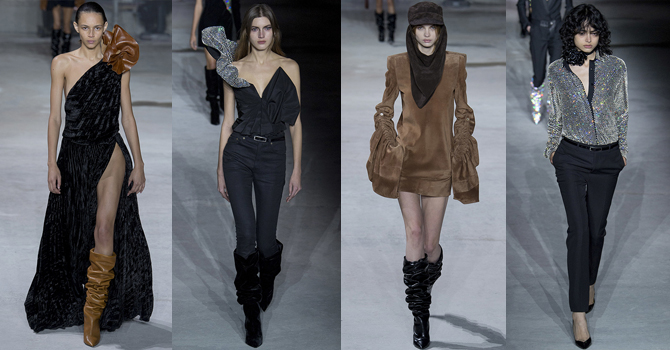 امرأة الثمانينات تفتتح عرض سان لوران شتاء 2018 بأسبوع باريس