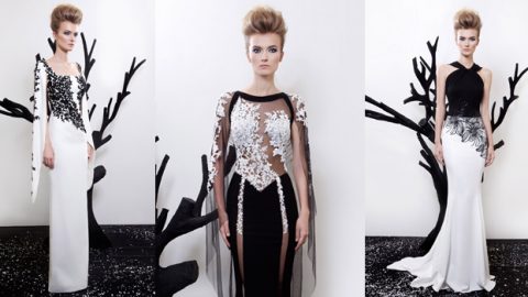 فساتين سهرة طارق سنو ربيع 2016 لعاشقات المونوكروم