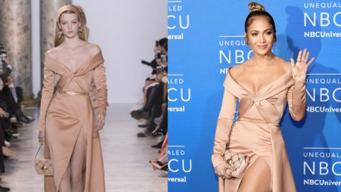 جينيفر لوبيز تضئ السجادة الزرقاء بإطلالة إيلي صعب