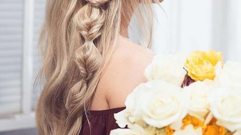 تسريحة شعر مموجة مع جديلة جانبية 2016