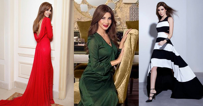 أناقة نانسي عجرم بالفساتين الطويلة في عيدها الـ 33