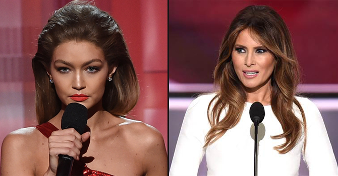 بالفيديو: جيجي حديد تستغل AMAs وتسخر من زوجة دونالد ترامب