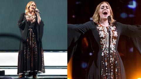 أديل بإطلالة شرقية محتشمة في مهرجان جلاستنبري