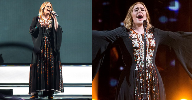 أديل بإطلالة شرقية محتشمة في مهرجان جلاستنبري