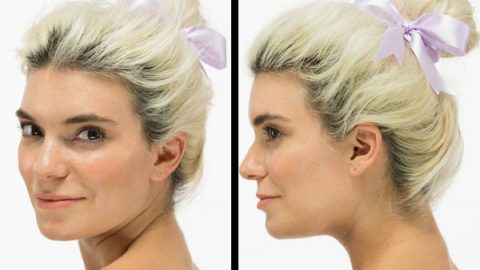 تسريحة الكعكة المزينة بشريطة شعر ارجوانية 2016