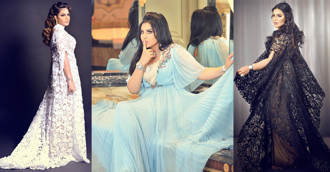 إطلالات أحلام بأرقي الفساتين الطويلة
