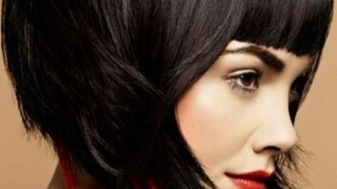تسريحة البوب القصير مع الغرة الامامية 2015