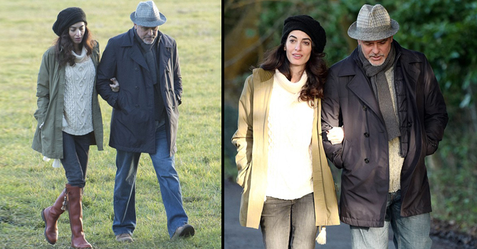 أمل علم الدين بإطلالة عملية لإخفاء حملها