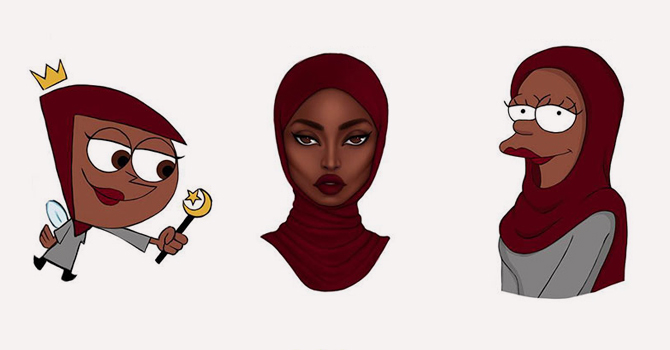 ماذا لو ارتدت الشخصيات الكرتونية الحجاب ؟