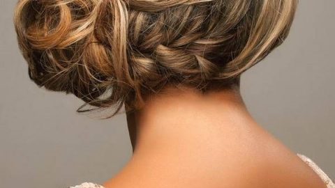تسريحة الجديلة مع الكعكة الجانبية للسهرة 2015