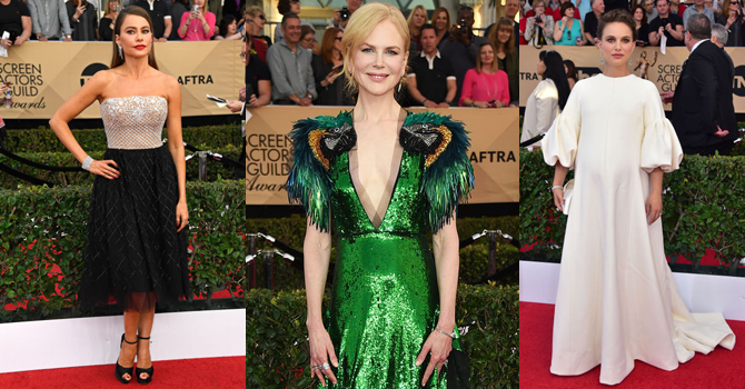 إطلالات نجمات هوليوود الأفضل والأسوأ في حفل SAG 2017