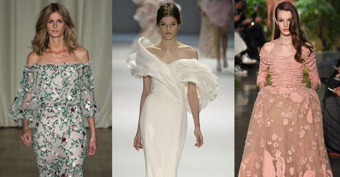 فساتين سهرة ربيع 2015 بالأكتاف العارية