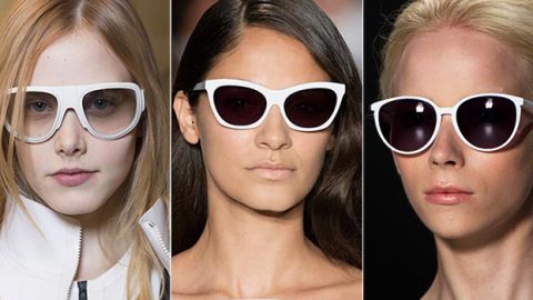 صيحة نظارة الشمس بإطار أبيض لخريف 2015