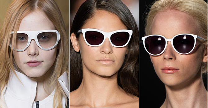 صيحة نظارة الشمس بإطار أبيض لخريف 2015