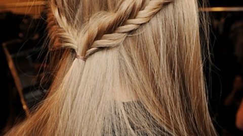 تسريحة شعر انسيابية مع جديلة ذيل السمكة 2015