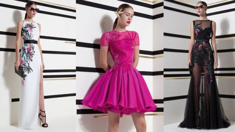 فساتين سهرة باسيل سودا ربيع 2016 بلمسات الزهور الفريدة