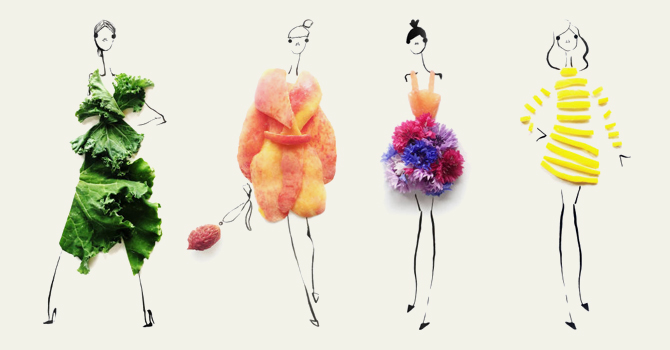 عاشقة للموضة تعيد تصميم الأزياء بالأطعمة