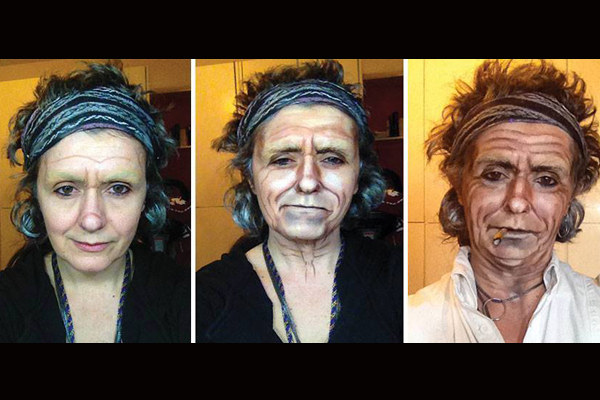 خبيرة التجميل لوسيا بيتاليس بشخصية الممثل البريطاني Keith Richards