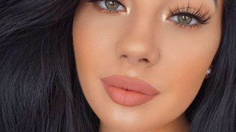 رموش صناعية مع احمر شفاه نيود 2016