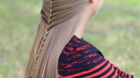 تسريحة شعر انسيابية مع جديلة 2016