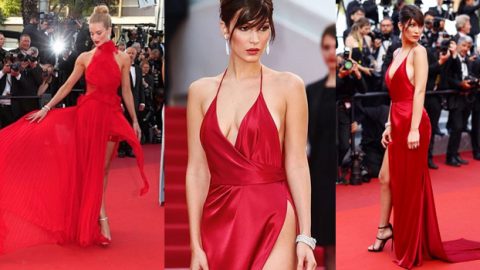 كان 2016 : عارضات الأزياء تتنافس بالأحمر