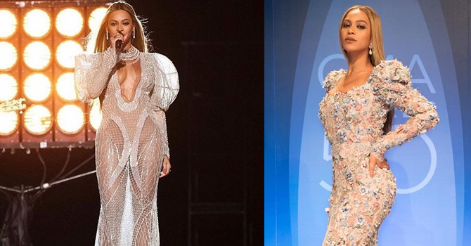 بيونسيه تعود للثمانينات بفساتين الأكمام المنتفخة في حفل الـ CMA