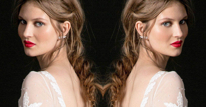 حمرة الشفاه القوية تمتد لعروض زفاف خريف 2018