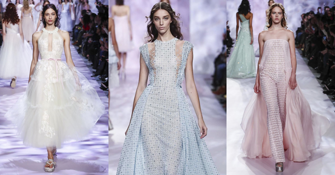 أزياء جورج شقرا هوت كوتور ربيع 2017 بظلال ناعمة