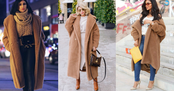 هكذا نسقن مدونات الموضة معطف الدُب تيدي بأناقة و فخامة