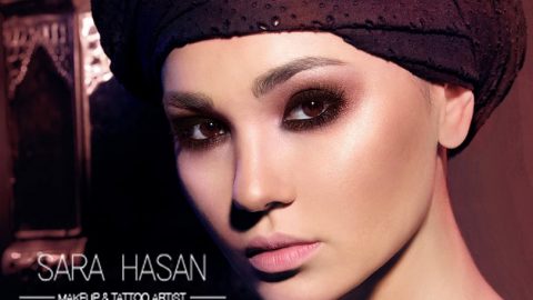 مكياج عيون دخاني مع احمر شفاه وردي من سارة حسن لرمضان 2016