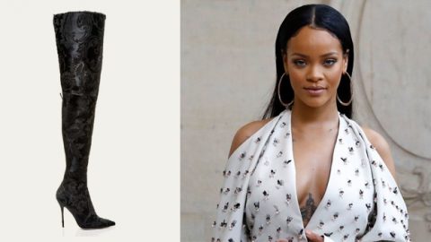 أحذية ريهانا مع مانولو بلانيك لأناقة شتوية فريدة