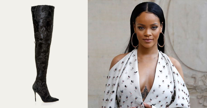 أحذية ريهانا مع مانولو بلانيك لأناقة شتوية فريدة